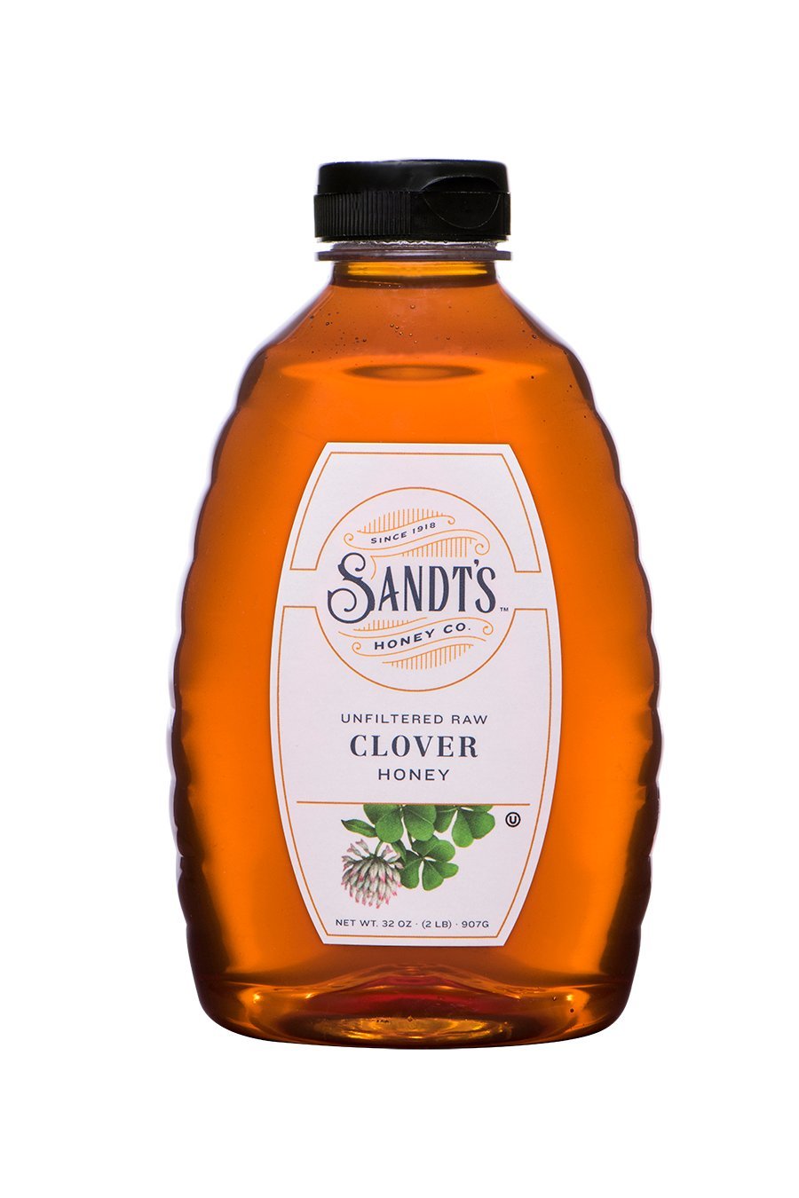 Sandt's Clover Honey Unfiltered Raw Honey Non-GMO Genuine Pure Honey (2 lbs)